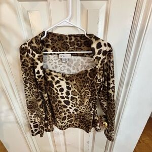 leopard print long sleeve sexy top - very mob boos wife